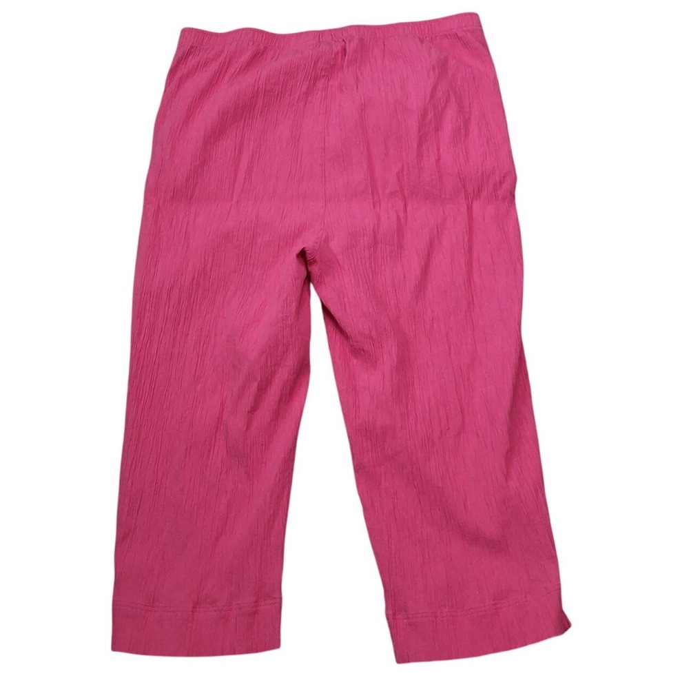Drapers & Damons Pink Textured Pull On Capri Crop Pants Womens 1X Cotton Blend - Picture 3 of 5